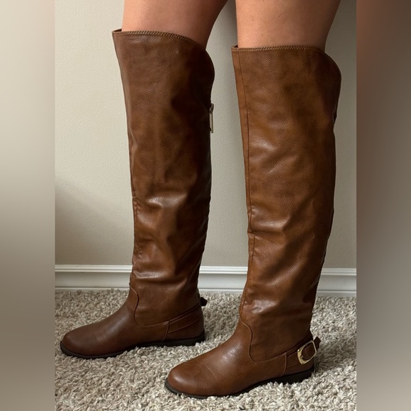 JustFab Shoes - Just Fab over the knee brown boots size 8